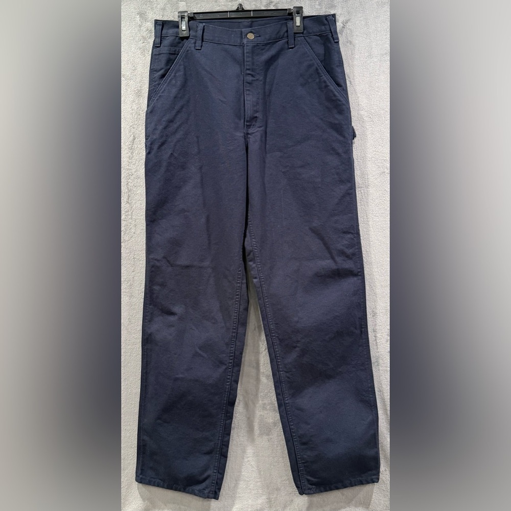 Carhartt‎ Pants Mens 35x34 Loose Fit Washed Duck Utility Work Pants Navy NWT